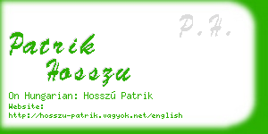 patrik hosszu business card